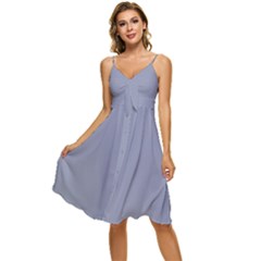 Cool Grey	 - 	sleeveless Tie Front Chiffon Dress by ColorfulDresses