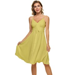 Ceylon Yellow	 - 	sleeveless Tie Front Chiffon Dress by ColorfulDresses