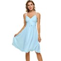 Robin Egg Blue	 - 	Sleeveless Tie Front Chiffon Dress View1