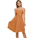 Sandstone Orange	 - 	Sleeveless Tie Front Chiffon Dress View1