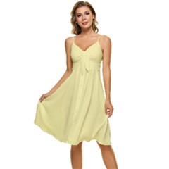 Yellow Iris	 - 	sleeveless Tie Front Chiffon Dress by ColorfulDresses