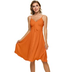 Persimmon	 - 	Sleeveless Tie Front Chiffon Dress