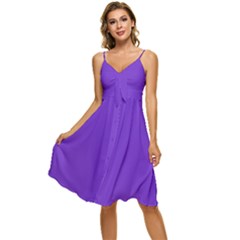 Purple Amethyst	 - 	sleeveless Tie Front Chiffon Dress by ColorfulDresses