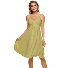 Vegas Gold	 - 	sleeveless Tie Front Chiffon Dress by ColorfulDresses