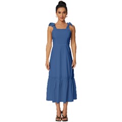 B dazzled Blue	 - 	tie-strap Tiered Midi Chiffon Dress by ColorfulDresses