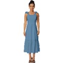 Air Force Blue	 - 	Tie-Strap Tiered Midi Chiffon Dress View1