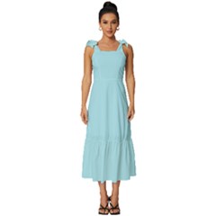 Blizzard Blue	 - 	tie-strap Tiered Midi Chiffon Dress