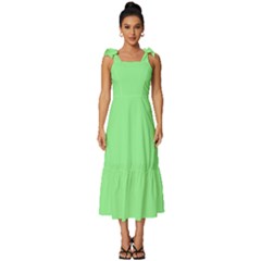 Mint Green	 - 	tie-strap Tiered Midi Chiffon Dress