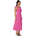 Bubble Gum Pink	 - 	Tie-Strap Tiered Midi Chiffon Dress View3