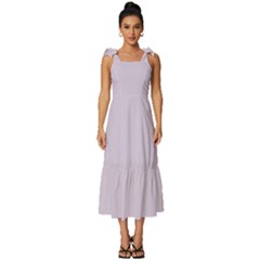 Languid Lavender Purple	 - 	tie-strap Tiered Midi Chiffon Dress by ColorfulDresses