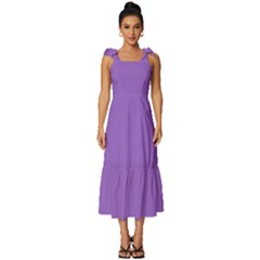 Iris Purple	 - 	tie-strap Tiered Midi Chiffon Dress by ColorfulDresses