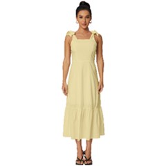 Buttermilk	 - 	tie-strap Tiered Midi Chiffon Dress by ColorfulDresses