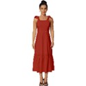 Apple Red	 - 	Tie-Strap Tiered Midi Chiffon Dress View1