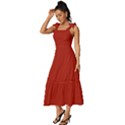 Apple Red	 - 	Tie-Strap Tiered Midi Chiffon Dress View2