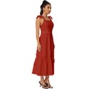 Apple Red	 - 	Tie-Strap Tiered Midi Chiffon Dress View3