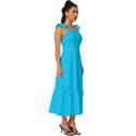 Vivid Sky Blue	 - 	Tie-Strap Tiered Midi Chiffon Dress View3