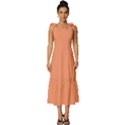 Light Orange	 - 	Tie-Strap Tiered Midi Chiffon Dress View1