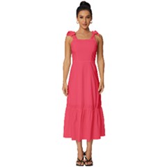 Neon Fuchsia	 - 	tie-strap Tiered Midi Chiffon Dress by ColorfulDresses