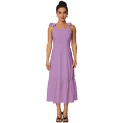 Purple Dragon	 - 	tie-strap Tiered Midi Chiffon Dress by ColorfulDresses