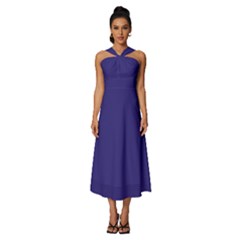 Blue Whale	 - 	sleeveless Cross Front Cocktail Midi Chiffon Dress by ColorfulDresses