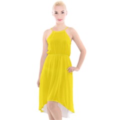 Bumblebee Yellow	 - 	high-low Halter Chiffon Dress by ColorfulDresses