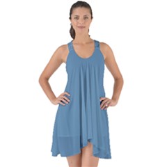 Air Force Blue	 - 	show Some Back Chiffon Dress by ColorfulDresses