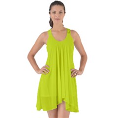 Bitter Lemon Green	 - 	show Some Back Chiffon Dress by ColorfulDresses