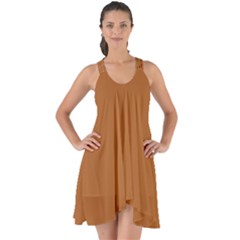 Cider Orange	 - 	show Some Back Chiffon Dress by ColorfulDresses