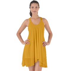 Gamboge Orange	 - 	show Some Back Chiffon Dress by ColorfulDresses