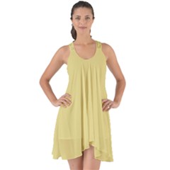 Custard Yellow	 - 	show Some Back Chiffon Dress by ColorfulDresses