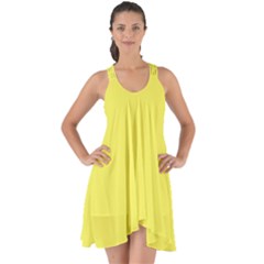 Icterine Yellow	 - 	show Some Back Chiffon Dress by ColorfulDresses