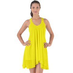 Cadmium Yellow	 - 	show Some Back Chiffon Dress by ColorfulDresses