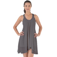 Dolphin Grey	 - 	show Some Back Chiffon Dress by ColorfulDresses