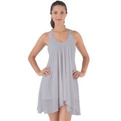 Harbor Mist Grey	 - 	show Some Back Chiffon Dress by ColorfulDresses