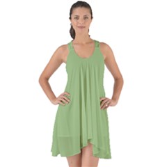 Sage Green	 - 	show Some Back Chiffon Dress by ColorfulDresses