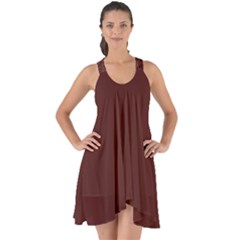 Merlot Red	 - 	show Some Back Chiffon Dress by ColorfulDresses