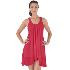 Raspberry Red	 - 	show Some Back Chiffon Dress by ColorfulDresses