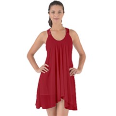 Red Wine	 - 	show Some Back Chiffon Dress by ColorfulDresses