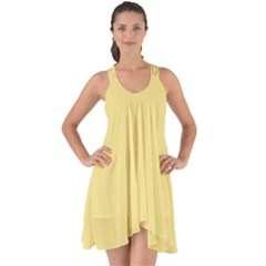 Parmesan Yellow	 - 	show Some Back Chiffon Dress by ColorfulDresses