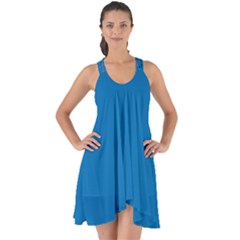 Spanish Blue	 - 	show Some Back Chiffon Dress by ColorfulDresses