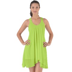 Slime Green	 - 	show Some Back Chiffon Dress by ColorfulDresses