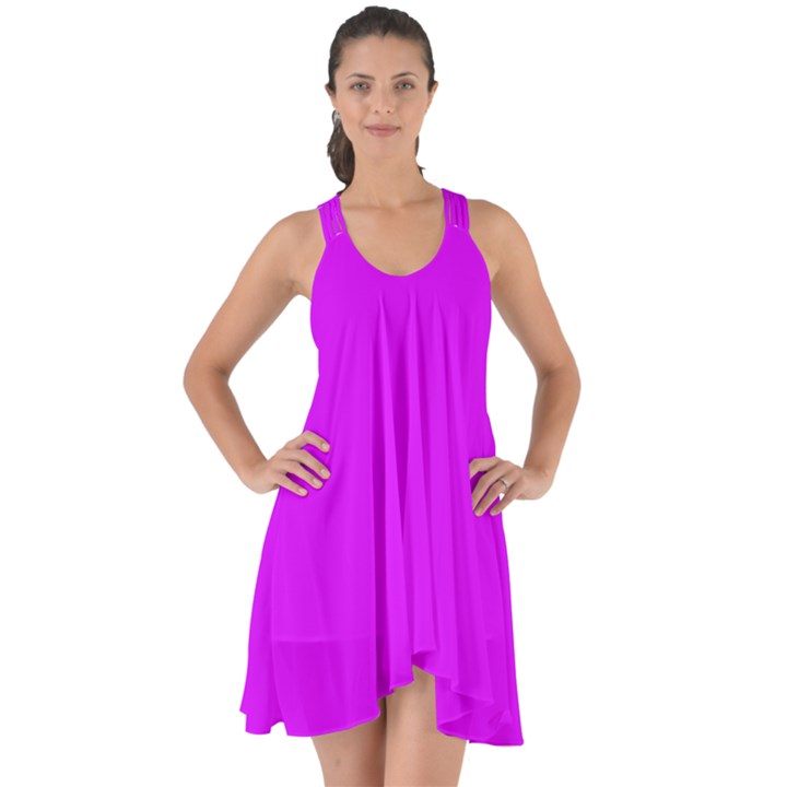 Psychedelic Purple	 - 	Show Some Back Chiffon Dress