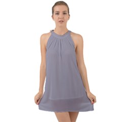 Coin Grey	 - 	halter Tie Back Chiffon Dress by ColorfulDresses