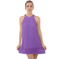 Iris Purple	 - 	halter Tie Back Chiffon Dress by ColorfulDresses