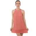 Tea Rose Red	 - 	Halter Tie Back Chiffon Dress View1