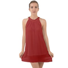 Auburn Red	 - 	halter Tie Back Chiffon Dress by ColorfulDresses