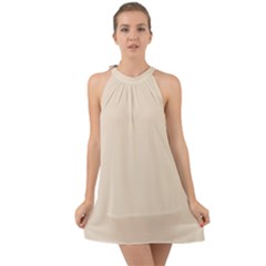 Butter Cream	 - 	halter Tie Back Chiffon Dress by ColorfulDresses