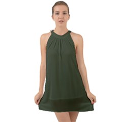 Kombu Green	 - 	halter Tie Back Chiffon Dress by ColorfulDresses