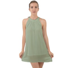 Laurel Green	 - 	halter Tie Back Chiffon Dress by ColorfulDresses