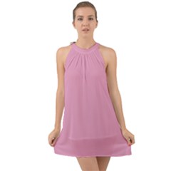 Kobi Pink	 - 	halter Tie Back Chiffon Dress by ColorfulDresses